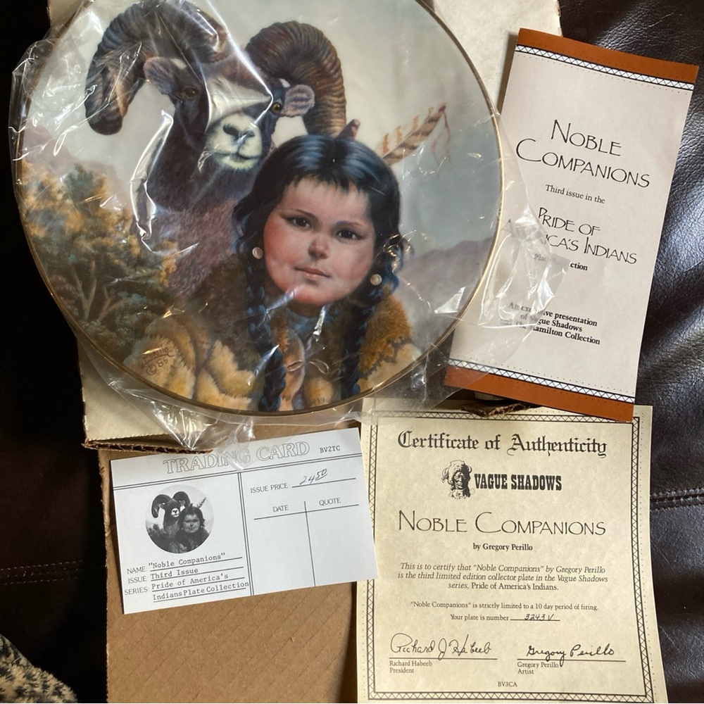 Noble Companions Gregory Perillo Collector Plate Pride Of America's Indians NWB